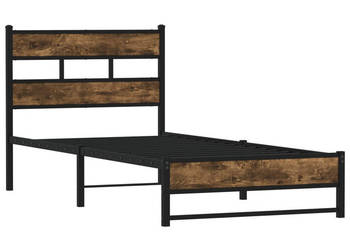 Łóżko Czarne Metalowe Rama Łóżka Metalowa Ze Stelażem 100x200 cm WM-4017213