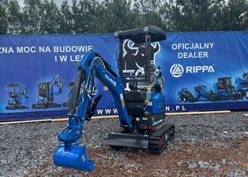 Minikoparka Rippa R13 PRO - 1320kg - TRANSPOR GRATIS - Kubota - Ramię skręt