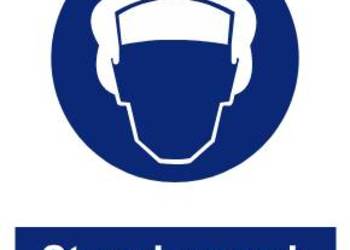 Naklejka BHP Stosuj czepek ochronny GL025