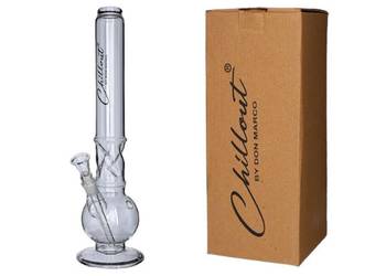 Bongo Szklane z Dużą Komorą Wodną Chillout 40 cm Fajka Wodna Kula 50 mm