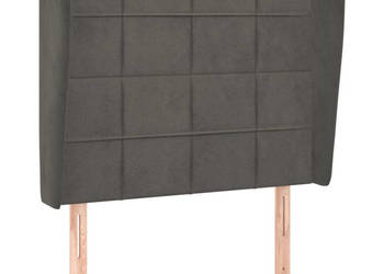 Zagłówek uszak ciemnoszary 83x23x118/128 cm aksamit WM-3117987
