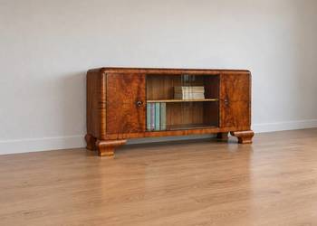 Biblioteczka Witrynka Komoda Art Deco - orzech