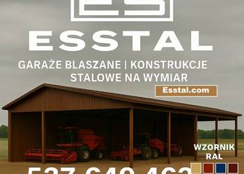 Garaż Blaszany | HALA MAGAZYNOWA | Wiata OTWARTA DUŻA  – ESSTAL-