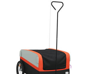 Przyczepka rowerowa czarno-pomarańczowa 45 kg żelazo WM-94068