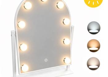 Lustro do makijażu LED ModernHome 30x40 cm, 9 żarówek, 3 barwy światła