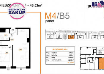 Sprzedaż mieszkania Rumia Dolna 55.43m2 3 pokojowe