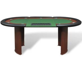 vidaXL Stół do pokera dla 10 graczy z tacą na żetony, zielony(SKU:80133)