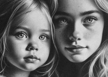 Portret dwóch osób rysowany na papierze ołówkiem a4, rocznica, ślub