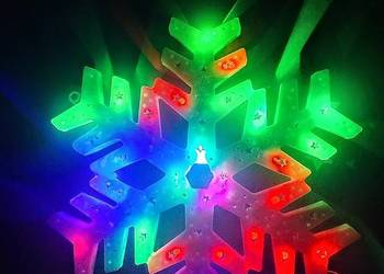 NOWA ozdoba świąteczna LED na okno Płatek Śniegu