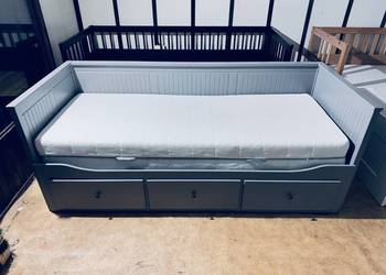 NOWE IKEA HEMNES Leżanka Łóżko z 3 szufladami, 2 materace ,szare Transport