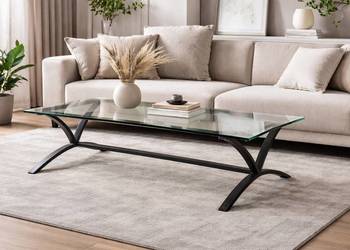 Ława metalowa kuta ze szkłem stolik kawowy PROMOCJA