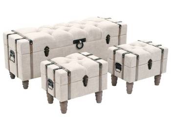 vidaXL Zestaw 3 ławek ze schowkami, lite drewno i stal(SKU:245762)