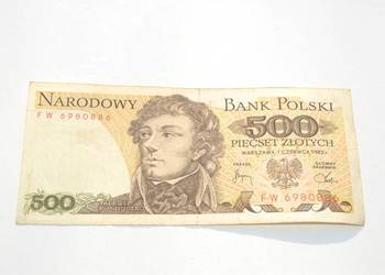Stary banknot 500 złotych Kościuszko 1982 antyk