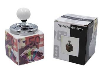 Popielniczka Zamykana Kwadratowa Ceramiczna z Nadrukiem Banknotu 50 Euro