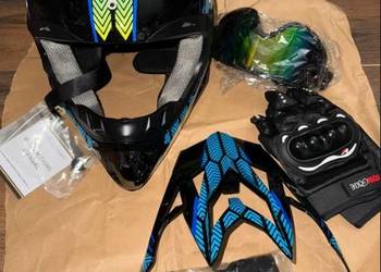 Zestaw Cross/Enduro: Kask + Gogle + Rękawice + Maska | NOWY | Amazon