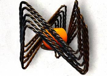 Świecznik brutalistyczny, kuty z żelaza, vintage