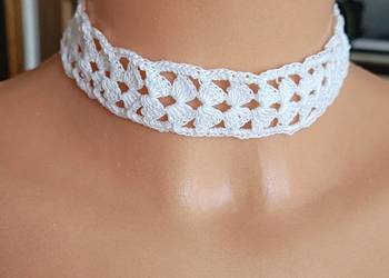 Choker, kolczyki szydełkowe, handmade