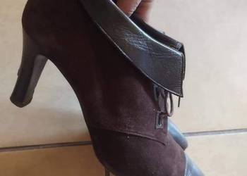 Valentino Couture Made in italy botki z naturalnej skóry zamsz licowa 38
