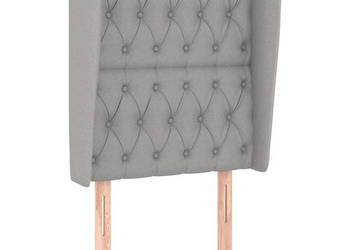 Zagłówek uszak jasnoszary 83x23x118/128 cm tkanina WM-3118266