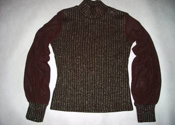 Półgolf Sweter Złota Nić Siateczka 34 36 Półgolf Sweter Złota Nić Siateczka 34 36