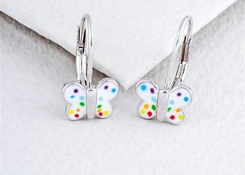 Srebrne kolczyki dla dziewczynek motylki Srebrne kolczyki dla dziewczynek motylki