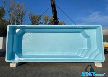 OKAZJA poliestrowy basen Madera 7.5x3.2x1.55m jasnoszary II kategorii
