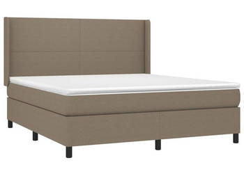 Łóżko kontynentalne z materacem taupe tkanina 160x200 cm WM-3138169
