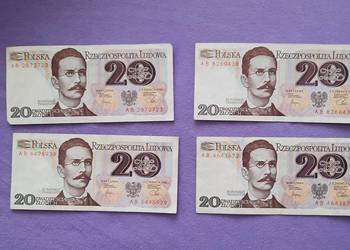 Banknoty 20 zł. z 1982 r. Romuald Traugutt seria: AB