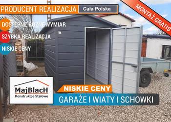 MAŁY GRAFITOWY Garaż Blaszany Na narzędzia Schowek do ogrodu-Maj-BlacH