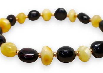 Bransoletka z bursztynu, BURSZTYN bałtycki mleko, wiśnia #884