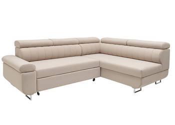 Narożnik Tapicerowany Beżowy Duży z Funkcją Spania GALAXY