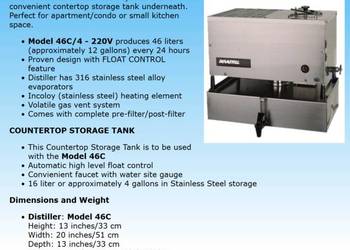 Destylarka fabryczna na 220v destylator do wody inox