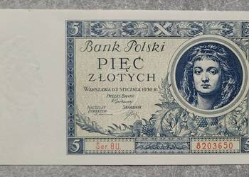B4) POLSKA II RP - 5 Złotych 1930 - BU