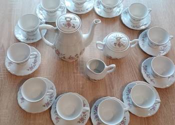 Serwis porcelanowy kawowy, herbaciany Bogucice 12 osób lata Prl - NOWE