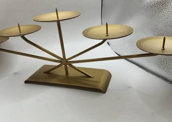 Rzeźba metaloplastyka świecznik pięcioramienny