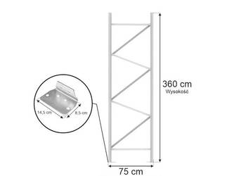 Rama MAGO HX82 Szara 360x75x8.2 cm - Elementy do Regału Magazynowego