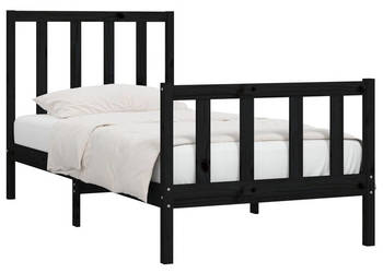 Rama łóżka czarna lite drewno pojedyncza 75x190 cm WM-3105189