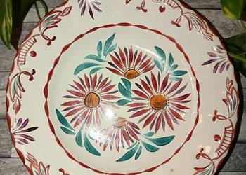 Ręcznie Malowana Patera / Talerz Dekoracyjny – Styl Ludowy / Majolika