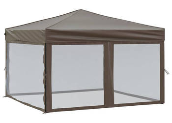 Składany namiot imprezowy ze ściankami taupe 3x3 m WM-93533