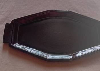 Hialitowa tacka z zestawu do kosmetyków, Josef Invald, lata 30-e/40-e XX w.