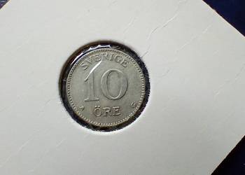 Stare monety 10 ore 1936 Szwecja srebro