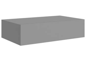 Półka ścienna z szufladą szara 40 x 235 x 10 cm MDF WM-330245