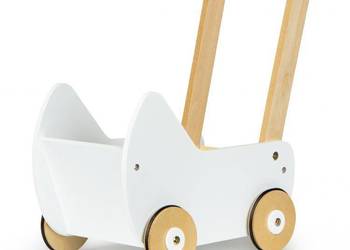 Drewniany wózek dla lalek pchacz chodzik ECOTOYS