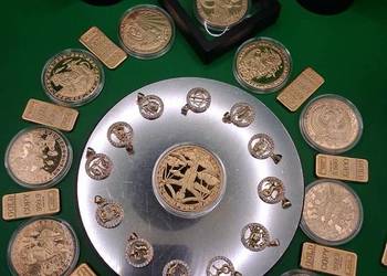 monety repliki bitcoin srebrne złote znaki zodiaku sztabki gold