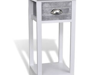 Szafka nocna z szufladą szaro-biała WM-242038