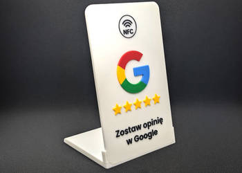 Tabliczka NFC z podstawką – Zostaw opinię w Google