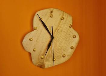 Zegar ścienny drewniany ręcznie wykonany