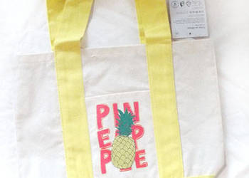 fajna torba na zakupy, płócienna torba z nadrukiem, ananas torba z płótna