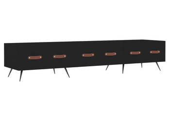 Szafka pod TV czarna 150x36x30 cm materiał drewnopochodny WM-829125