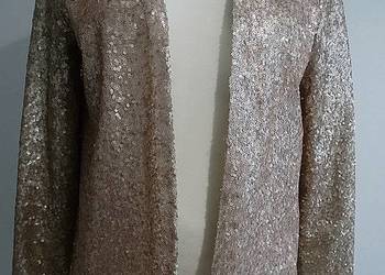 Marynarka Blezer Narzutka Cekinowa Złota Wieczorowa Balowa Imprezowa Żakiet